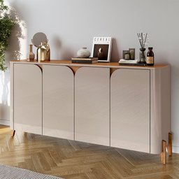 Buffet 165cm 4 Portas Pés de Madeira Maciça Memphis - 2