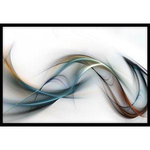Quadro Decorativo Abstrato , Moldura Caixa Preta 3cm,  ideal   Sala, Quarto  e Hall (100x70 cm)