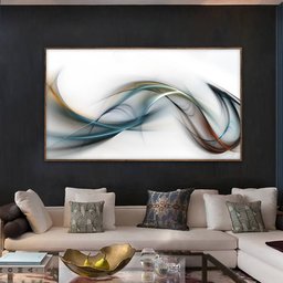 Quadro Decorativo Abstrato , Moldura Caixa Preta 3cm,  ideal   Sala, Quarto  e Hall (100x70 cm) - 2