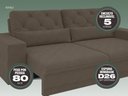 Ver imagem 2 de Sofá 5 Lugares Net Royale Assento Retrátil e Reclinável 2,50m (L) - Netsofas - Marrom
