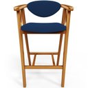 Ver imagem 3 de Kit 06 Banquetas Alta Cozinha Bancada Bar Sala de Jantar Fixa Cecília L02 Suede Azul Marinho - Lyam