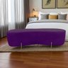 Puff Decorativo Alana Veludo Roxo - 1