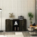 Ver imagem 4 de Armário Baixo com 02 Portas e Nicho 75x135x42cm Wlab135 Carvalho Dark Preto
