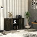 Ver imagem 2 de Armário Baixo com 02 Portas e Nicho 75x135x42cm Wlab135 Carvalho Dark Preto
