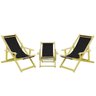 Kit 3 Espreguiçadeiras 2 Adulto e 1 Infantil-preto - 1
