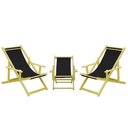 Ver imagem 1 de Kit 3 Espreguiçadeiras 2 Adulto e 1 Infantil-preto