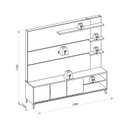 Ver imagem 3 de Estante para TV e Home Theater até 70 Polegadas MDF 200CMX193CM Pés em Madeira Maciça Napoli Branco