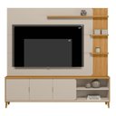 Ver imagem 6 de Estante para TV e Home Theater até 70 Polegadas MDF 200CMX193CM Pés em Madeira Maciça Napoli Branco