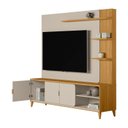 Ver imagem 7 de Estante para TV e Home Theater até 70 Polegadas MDF 200CMX193CM Pés em Madeira Maciça Napoli Branco