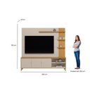 Ver imagem 5 de Estante para TV e Home Theater até 70 Polegadas MDF 200CMX193CM Pés em Madeira Maciça Napoli Branco