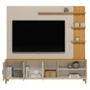 Ver imagem 4 de Estante para TV e Home Theater até 70 Polegadas MDF 200CMX193CM Pés em Madeira Maciça Napoli Branco