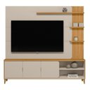 Ver imagem 2 de Estante para TV e Home Theater até 70 Polegadas MDF 200CMX193CM Pés em Madeira Maciça Napoli Branco