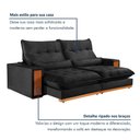 Ver imagem 4 de Sofá Capri 3 Lugares Retrátil e Reclinável 230cm Veludo Preto