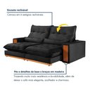 Ver imagem 3 de Sofá Capri 3 Lugares Retrátil e Reclinável 230cm Veludo Preto