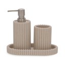 Ver imagem 1 de Kit em Poliresina para Banheiro Geometrico 3 Pcs Bege Mart