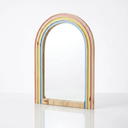 Ver imagem 1 de Espelho Arco-íris Infantil em Madeira Natural | Decoração Montessori Premium Quarto Bebê