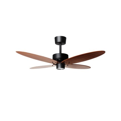 Ventilador de Teto Maiorca Preto Fosco 4 Pás Verniz Led 16w 3000k 127v Tron