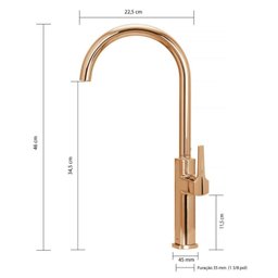 Misturador Monocomando 45,5cm X 23,5cm Versalhes - 2