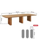 Ver imagem 3 de Conjunto de Mesa de Jantar Grand Mesa + Gus 12 Lugares Tampo MDF Lâmina Cinamomo Amêndoa 330x135cm