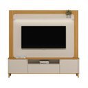 Ver imagem 2 de Estante para TV e Home Theater até 70 Polegadas com LED MDF 200CMX190CM Pés em Madeira Maciça LED Munique Branco