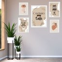 Ver imagem 2 de Composição 5 Quadros Cantinho do Café Abstrato - com Vidro:madeira Branca