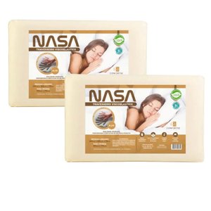 Kit 2 Travesseiro Visco Elástico Nasa Cervical 50 X 70 X 13cm