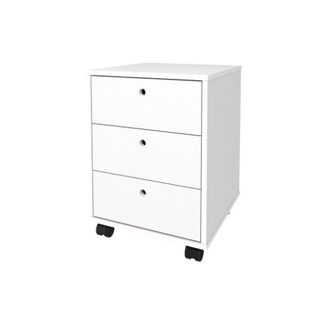 Gaveteiro com Rodízios 3 Gavetas Branco Artany