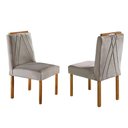 Ver imagem 2 de Conjunto Sala de Jantar 4 Lugares em Madeira Maciça Mesa Lisy e Cadeiras Safira Linho Grafite - Móve