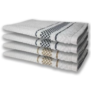 4 Panos de Prato Atoalhado Felpudo Premium Preto+marrom