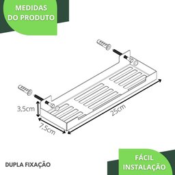 Porta Shampoo Suporte Organizador Banheiro Branco ELG - 4