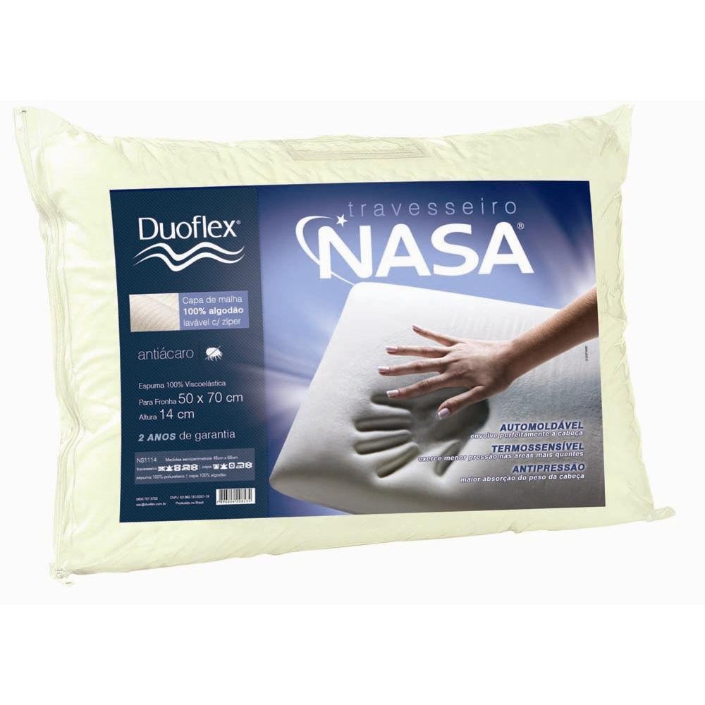 Travesseiro Nasa Viscoelástico 14cm Altura Duoflex | MadeiraMadeira
