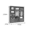 Ver imagem 3 de Guarda Roupa Solteiro 6 Portas e 4 Gavetas Canadá Branco - Conquista
