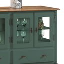 Ver imagem 3 de Buffet Aparador 4 Portas 2 Gavetas Prateleiras em Vidro 60510 Linz Móveis - Verde Musgo/imbua Glazer