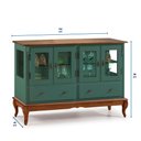 Ver imagem 4 de Buffet Aparador 4 Portas 2 Gavetas Prateleiras em Vidro 60510 Linz Móveis - Verde Musgo/imbua Glazer