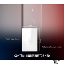 Interruptor Inteligente Branco Wifi Touch Neo Bivolt - Avant - 2