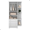 Ver imagem 3 de Guarda-roupa Infantil Aurora C Prateleiras 2 Portase 3 Gavetas Branco