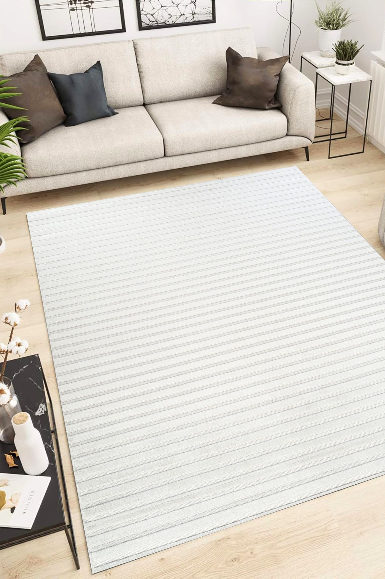Tapete Sala 250x300 Chevron Bege 398