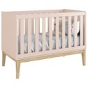 Ver imagem 2 de Berço Americano com Colchão e Guarda Roupa Classic 3 Portas Rosa Pés Madeira Natural - Reller