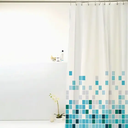 Ver imagem 1 de Cortina Box para Banheiro Pvc 198x180cm Antimofo - Quadriculado Verde