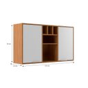 Ver imagem 3 de Armário Aéreo de Cozinha 120cm com 2 Portas Domus Espresso Móveis Nogal/Branco