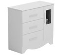 Ver imagem 1 de Comoda Popy Retro 1 Porta 3 Gavetas - Moveis Peroba Branco Brilho