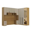 Ver imagem 2 de Quarto Modulado Casal 6 Peças Altezza Freijó/Off White