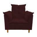 Ver imagem 3 de Poltrona Amamentação marsala suede Com Puff Cadeira Para Leitura Descanso