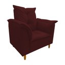 Ver imagem 2 de Poltrona Amamentação marsala suede Com Puff Cadeira Para Leitura Descanso