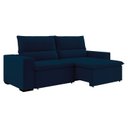 Ver imagem 3 de Sofá 3 Lugares Retrátil e Reclinável 220cm Bruges Azul