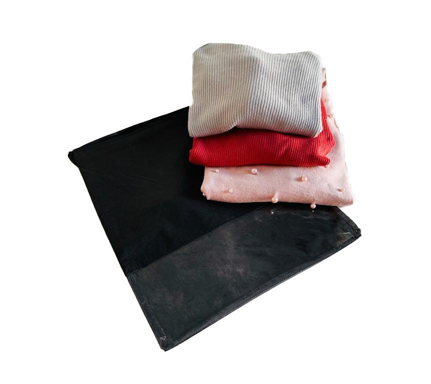 Kit 80 Sacos para Roupa e Malas de Viagem Visor Transparente:preto - 5