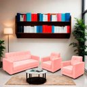 Ver imagem 2 de Sofá + 2 Poltrona para Sala de Estar Moderno Confortável Veneza Suede