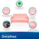 Ver imagem 4 de Sofá + 2 Poltrona para Sala de Estar Moderno Confortável Veneza Suede