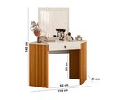 Ver imagem 7 de Penteadeira Glitter Premium de Canto Moderna Maquiadora Elegante Espelho Luxo Cor Branco/nature