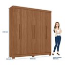 Ver imagem 4 de Guarda-Roupa 06 Portas 2 Gavetas MDP Toledo Marrom/Jatoba
